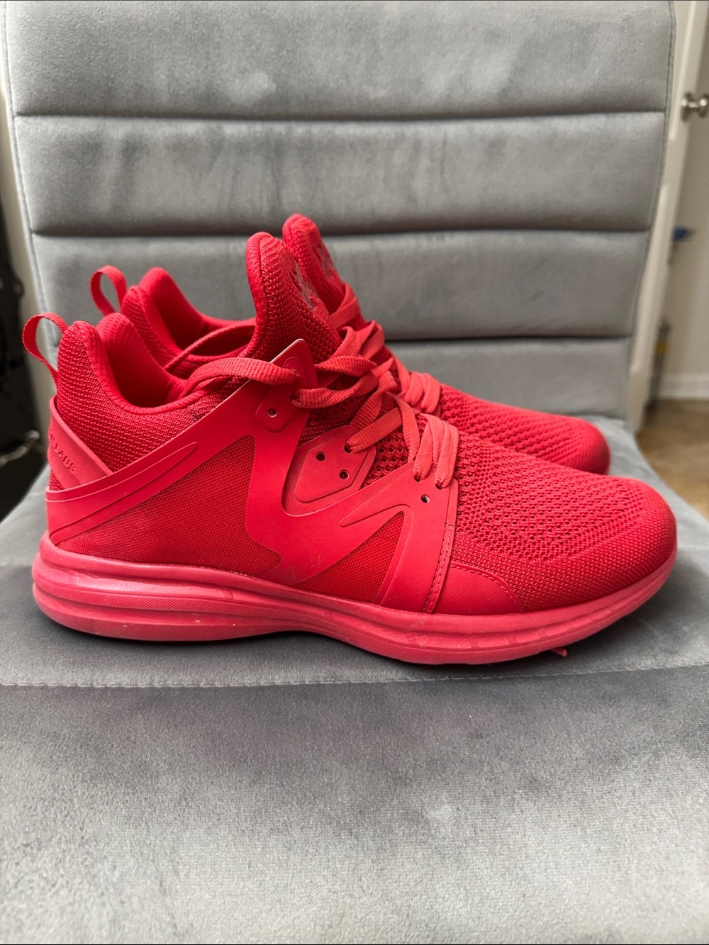 APL Men's All-Red Knit Lace-Up Performance Sneakers